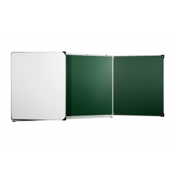 Tableau triptyque mixte int. vert ext. blanc cadre aluminium